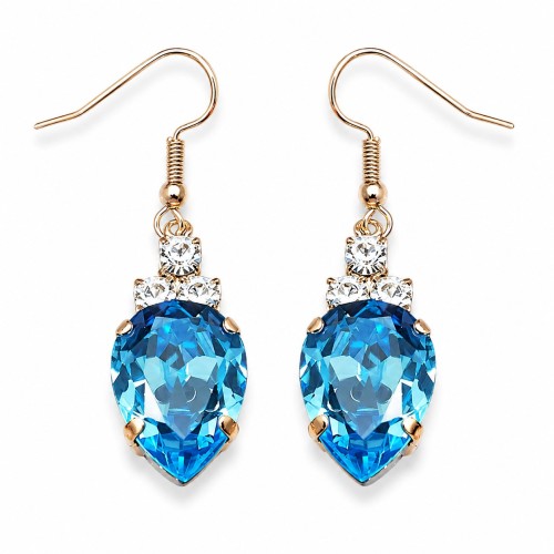 Earrings “Leonora (Aquamarine Blue)” created with Crystals by Swarovski®