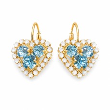 Серьги «Открытое Сердце» с кристаллами Swarovski®