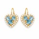 Kõrvarõngad naistele DiamondSky „Avatud Süda“ (Aquamarine Blue) Swarovski® kristallidega