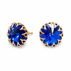 Серьги «Винтаж (Majestic Blue)» с кристаллами Swarovski®