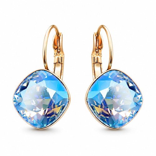 Earrings “Glare IV” (Light Sapphire Shimmer) dazzling with Crystals by Swarovski®