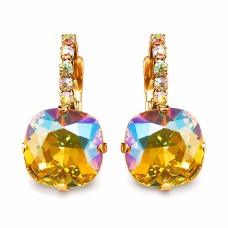 Naiste kõrvarõngad Diamond Sky „Glare VII (Light Topaz Shimmer)“ koos Swarovski kristallidega