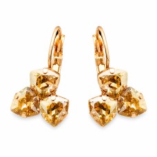 Earrings “Bermuda Triangle III (Golden Shadow)” created with Crystals by Swarovski®