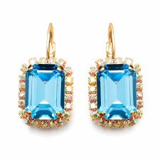 Earrings “Lourdes II (Aquamarine Blue)” created with Crystals by Swarovski®
