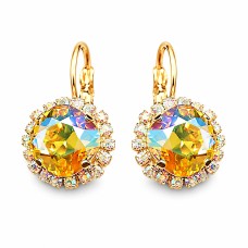 Earrings “Glare III (Light Topaz Shimmer)” created with Crystals by Swarovski®