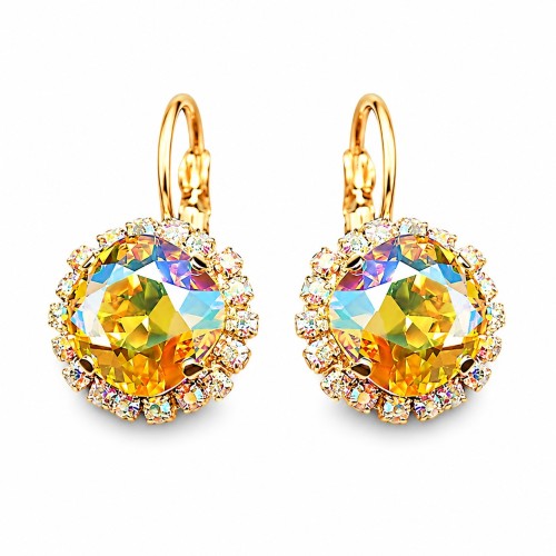 Kõrvarõngad „Glare III (Light Topaz Shimmer)“ Swarovski® kristallidega