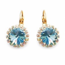 Naiste kõrvarõngad Diamond Sky „Clarice IX (Aquamarine Blue)“ koos Swarovski kristallidega