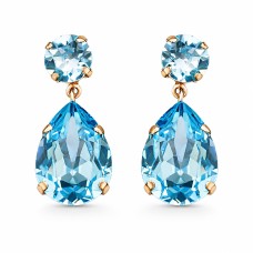 Earrings “Crystal Drop IV (Aquamarine Blue)” created with Crystals by Swarovski®