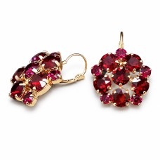 Серьги «Роскошь (Ruby)» с кристаллами Swarovski®