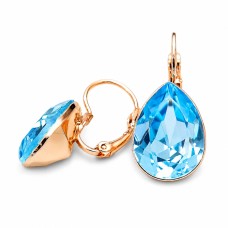 Серьги «Кристальная Капля II (Aquamarine Blue)» с кристаллами Swarovski®
