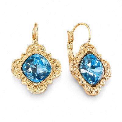 Kõrvarõngad „Nostalgia III (Aquamarine Blue)“ Swarovski® kristallidega