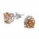 Серебряные серьги 925 пробы «Юнона (Fancy Champagne)» с кристаллами Swarovski®