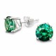 Серебряные серьги 925 пробы «Юнона (Green)» с кристаллами Swarovski®