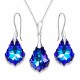 Hõbekomplekt „Barokko IV“ (Heliotrope) 925 hõbedast Swarovski® kristallidega