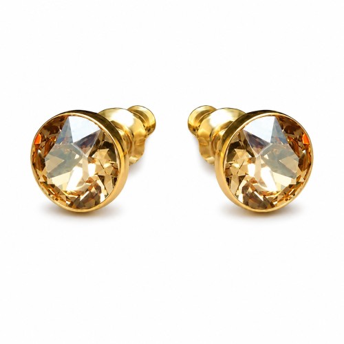 Earrings “Classic (Golden Shadow)” created with Crystals by Swarovski®