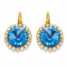 Серьги «Кларис (Aquamarine Blue)» с кристаллами Swarovski®