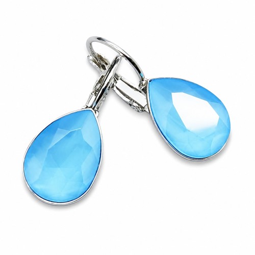Earrings “Crystal Drop (Summer Blue)” created with Crystals by Swarovski®