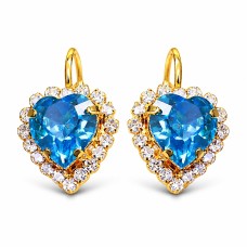 Серьги «Сердце Океана (Aquamarine Blue)» с кристаллами Swarovski®