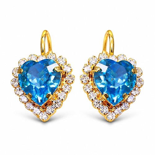 Kõrvarõngad „Heart of The Ocean (Aquamarine Blue)“ Swarovski® kristallidega