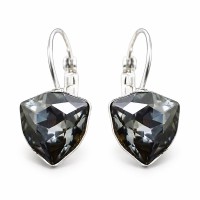 Серьги «Бермудский Треугольник (Silver Night)» с кристаллами Swarovski®