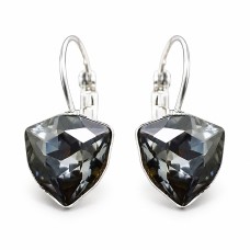 Серьги «Бермудский Треугольник (Silver Night)» с кристаллами Swarovski®