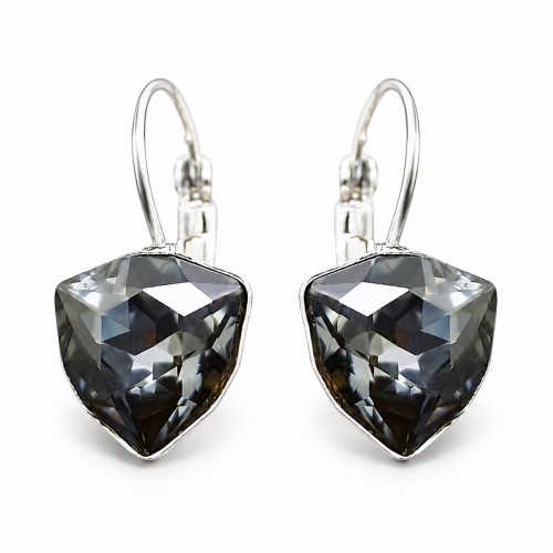 Earrings “Bermuda Triangle (Silver Night)” created with Crystals by Swarovski®