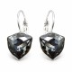 Kõrvarõngad „Bermuda Triangle (Silver Night)“ Swarovski® kristallidega