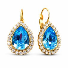 Earrings “Celestial Drop (Aquamarine Blue)” created with Crystals by Swarovski®