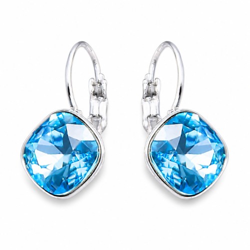 Earrings “Glare IV” (Aquamarine Blue) dazzling with Crystals by Swarovski®
