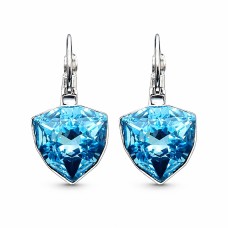Kõrvarõngad naistele DiamondSky „Bermuda Triangle“ (Aquamarine Blue) Swarovski® kristallidega