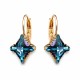 Серьги «Кристальный Ромб II (Aquamarine Metallic Blue)» с кристаллами Swarovski®