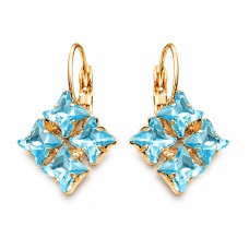Naiste kõrvarõngad Diamond Sky „Crystal Twister (Aquamarine Blue)“ koos Swarovski kristallidega
