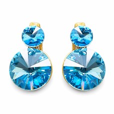 Earrings “Clarice IV (Aquamarine Blue)” created with Crystals by Swarovski®