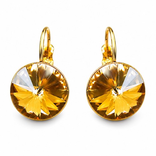 Earrings “Clarice II (Golden Shadow)” created with Crystals by Swarovski®