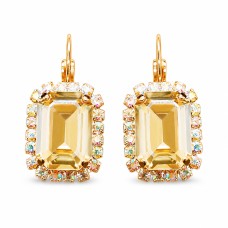 Earrings “Lourdes II (Golden Shadow)” created with Crystals by Swarovski®