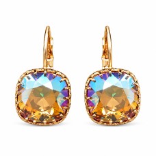 Kõrvarõngad „Vintage V (Light Colorado Topaz Shimmer)“ Swarovski® kristallidega