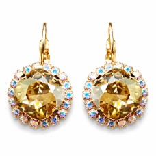 Kõrvarõngad naistele DiamondSky „Ostlevõ Sära III“ (Golden Shadow) Swarovski® kristallidega
