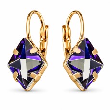 Earrings “Crystal Rhombus III (Bermuda Blue)” created with Crystals by Swarovski®