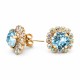 Серьги «Великолепие III (Aquamarine Blue)» с кристаллами Swarovski®