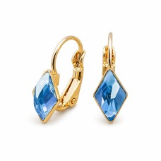 Earrings “Crystal Rhombus IV (Aquamarine Blue)” created with Crystals by Swarovski®