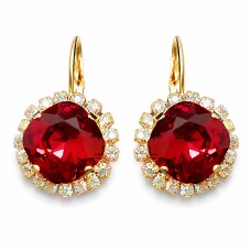 Earrings “Glare III (Scarlet)” created with Crystals by Swarovski®