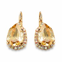 Серьги «Небесная Капля III (Golden Shadow)» с кристаллами Swarovski®