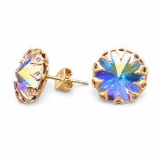 Kõrvarõngad naistele DiamondSky „Vintage VIII“ (Aurora Borealis) Swarovski® kristallidega