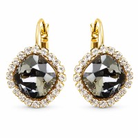 Серьги «Ослепительный Блеск III (Silver Shadow)» с кристаллами Swarovski®