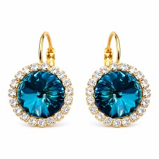 Kõrvarõngad naistele DiamondSky „Clarice (Bermuda Blue)“ Swarovski® kristallidega