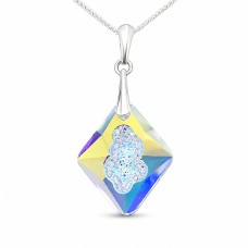 Серебряный кулон 925 пробы «Растущий Кристалл (Aurora Borealis)» с кристаллами Swarovski®