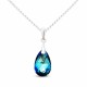 Hõbedane ripats „Baroque (Bermuda Blue)“ Swarovski® kristallidega