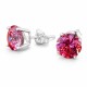 Hõbedased kõrvarõngad „Junona (Fancy Pink)“ Swarovski Zirconia Pure Brilliance kristallidega