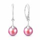 925 Sterling Silver earrings “Pearl Galaxy (Pearlescent Red)” with Preciosa® crystals