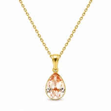 925 Sterling Silver Pendant “Crystal Drop (Honey)” created with Preciosa® crystals